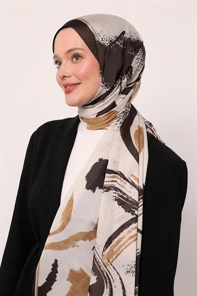Hint İpeği Şal | Koyu Kahve