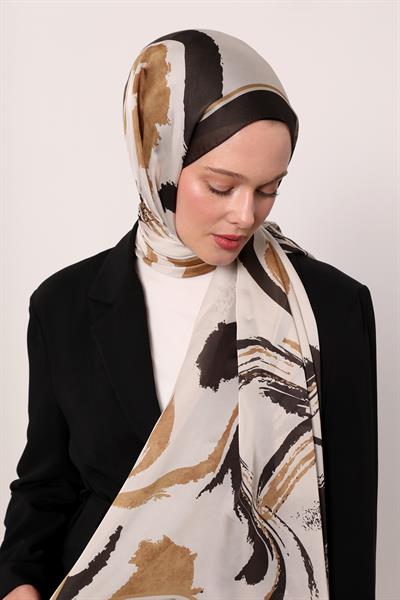 Hint İpeği Şal | Koyu Kahve