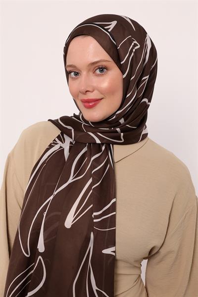 Hint İpeği Şal | Koyu Kahve