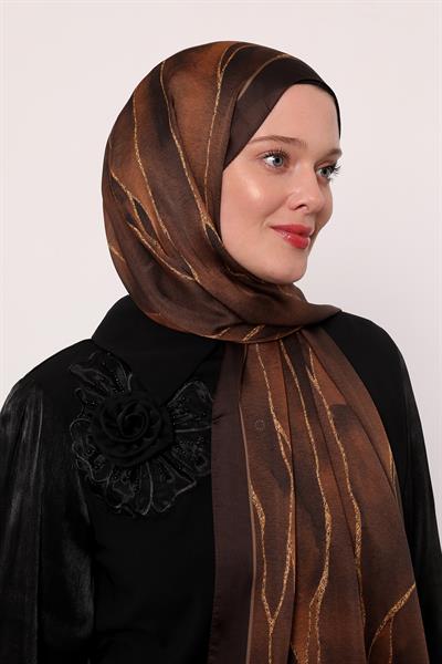 Hint İpeği Şal | Koyu Kahve