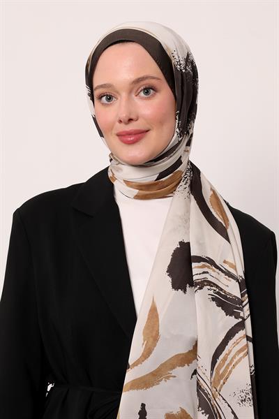 Hint İpeği Şal | Koyu Kahve