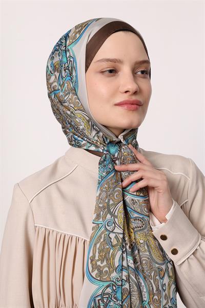 Hint İpeği Şal Koyu Mavi