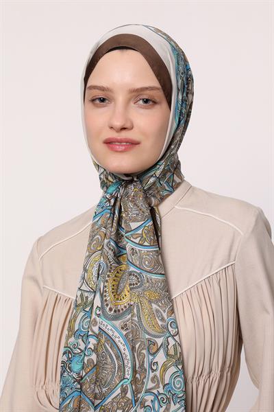 Hint İpeği Şal Koyu Mavi