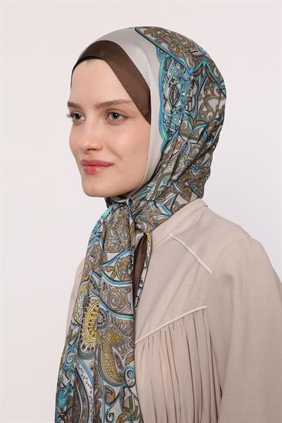 Hint İpeği Şal Koyu Mavi