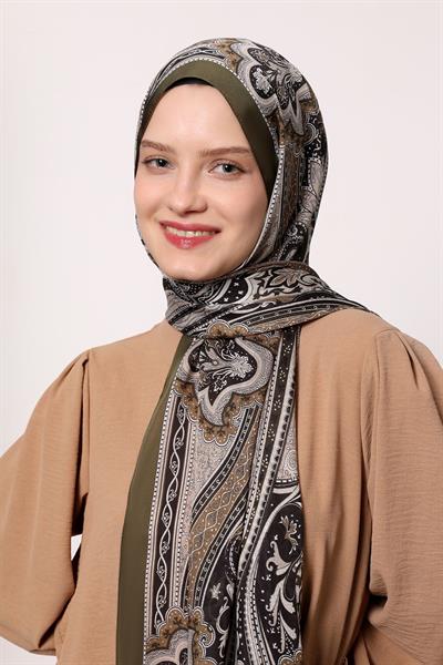 Hint İpeği Şal Koyu Yeşil