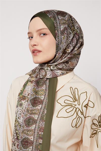 Hint İpeği Şal | Koyu Yeşil