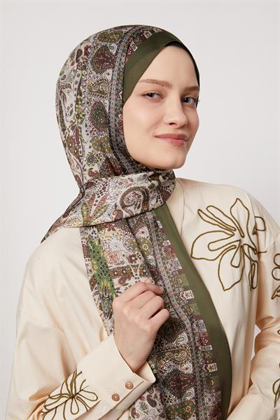 Hint İpeği Şal | Koyu Yeşil