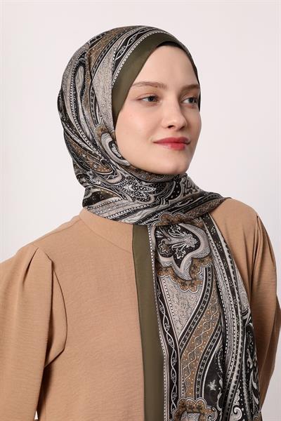 Hint İpeği Şal Koyu Yeşil