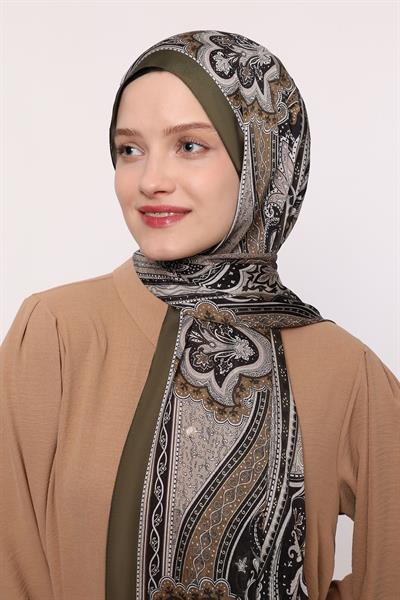 Hint İpeği Şal Koyu Yeşil