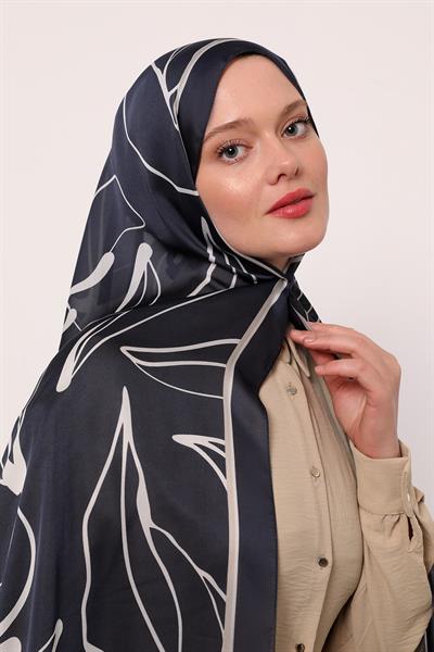 Hint İpeği Şal | Lacivert