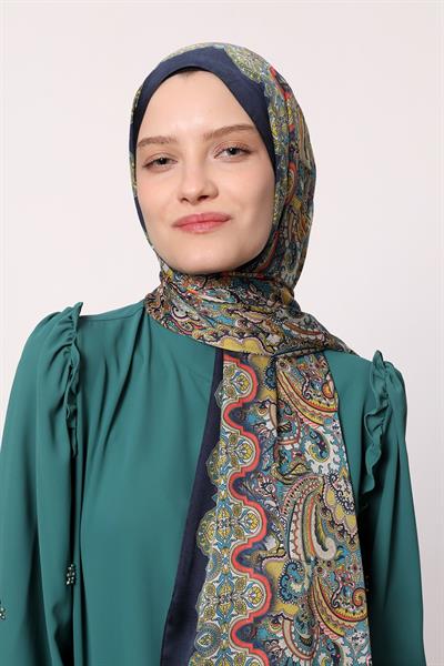 Hint İpeği Şal Lacivert