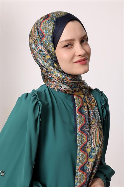 Hint İpeği Şal Lacivert