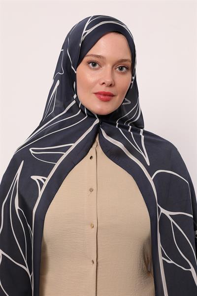 Hint İpeği Şal | Lacivert