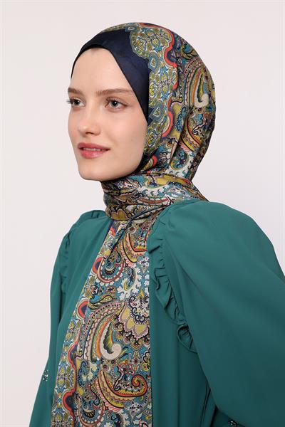 Hint İpeği Şal Lacivert