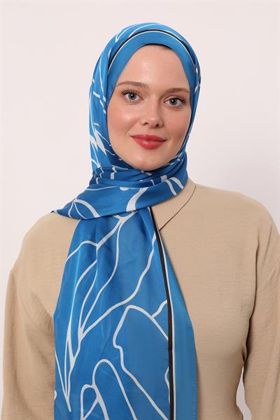 Hint İpeği Şal | Mavi