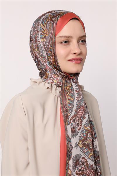 Hint İpeği Şal Mercan