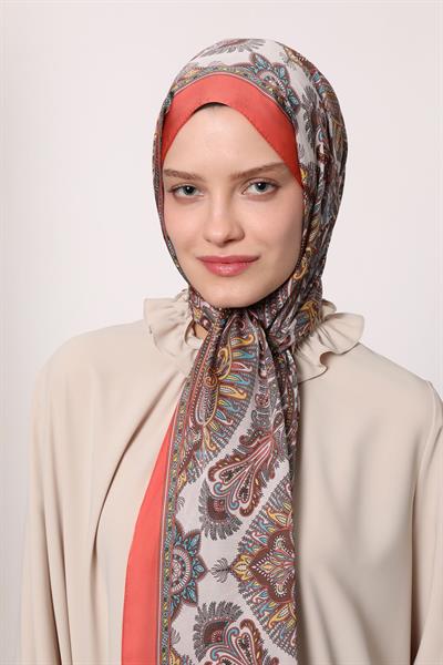 Hint İpeği Şal Mercan