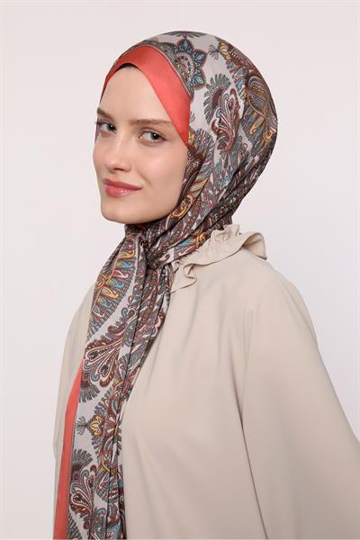Hint İpeği Şal Mercan