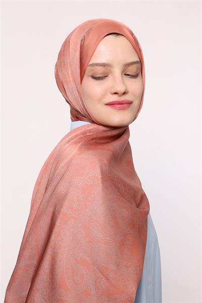 Hint İpeği Şal Mercan