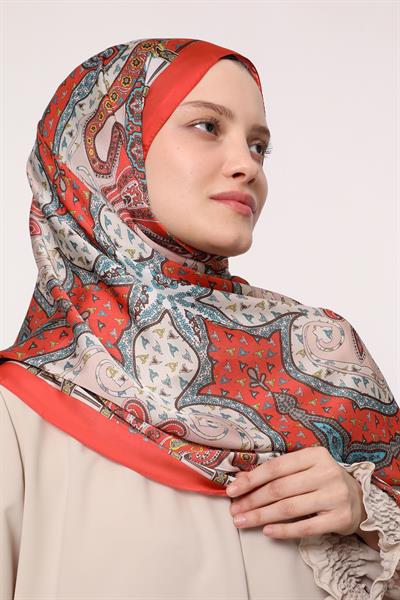 Hint İpeği Şal Mercan