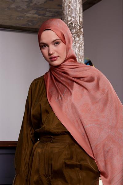 Hint İpeği Şal Mercan