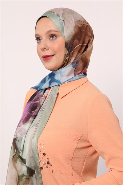 Hint İpeği Şal | Nil Yeşili