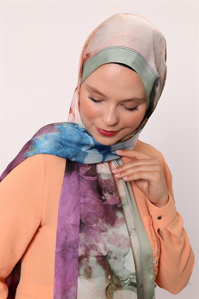 Hint İpeği Şal | Nil Yeşili