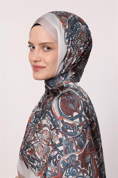 Hint İpeği Şal Petrol Bej