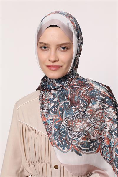 Hint İpeği Şal Petrol Bej