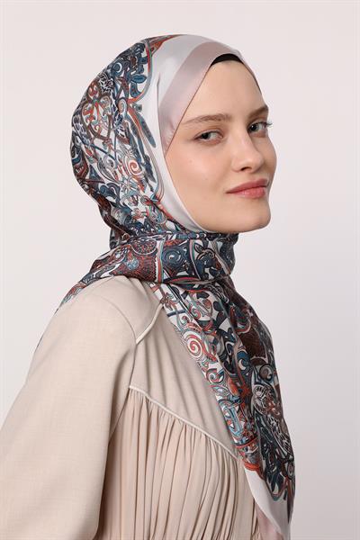 Hint İpeği Şal Petrol Bej