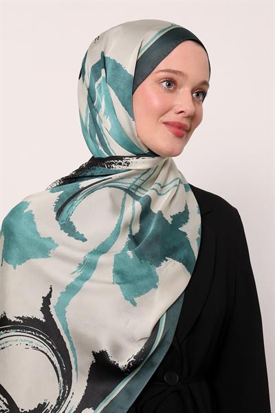 Hint İpeği Şal | Petrol