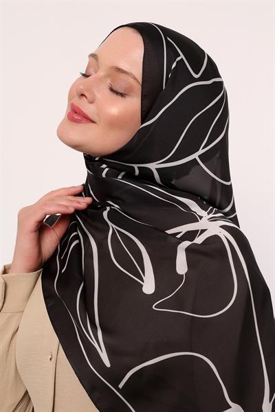 Hint İpeği Şal | Siyah