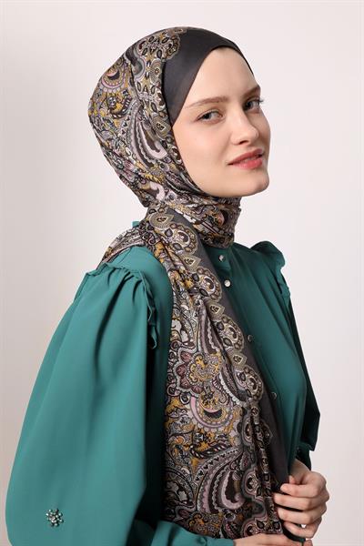 Hint İpeği Şal Siyah