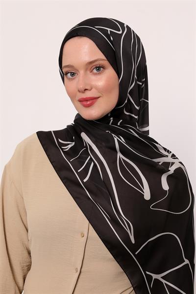 Hint İpeği Şal | Siyah