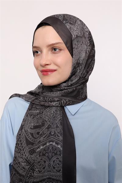 Hint İpeği Şal Siyah
