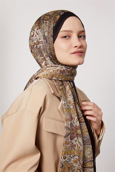 Hint İpeği Şal | Siyah Gold