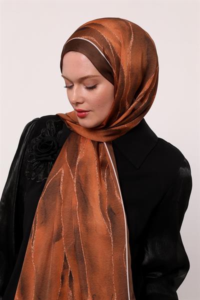 Hint İpeği Şal | Siyah-Turkuaz