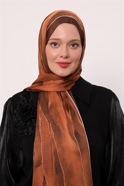 Hint İpeği Şal | Siyah-Turkuaz