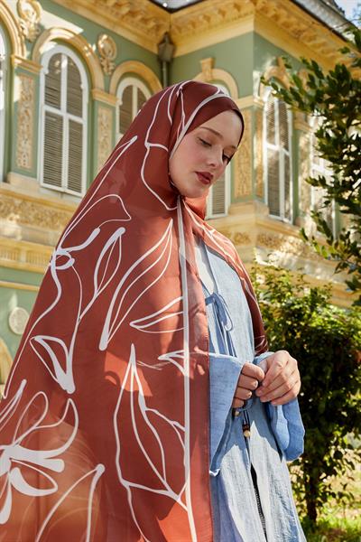 Hint İpeği Şal | Siyah-Turkuaz