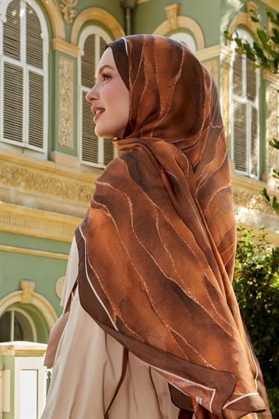 Hint İpeği Şal | Siyah-Turkuaz