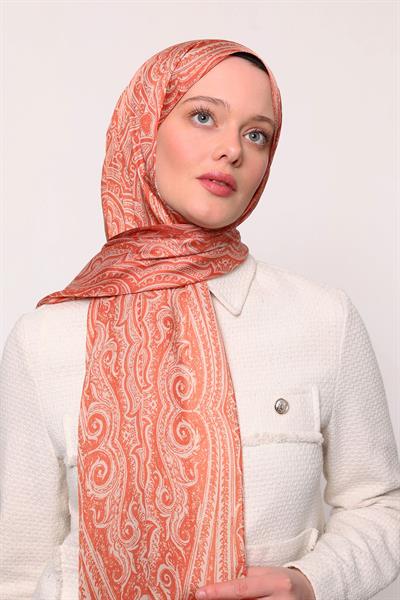 Hint İpeği Şal Somon