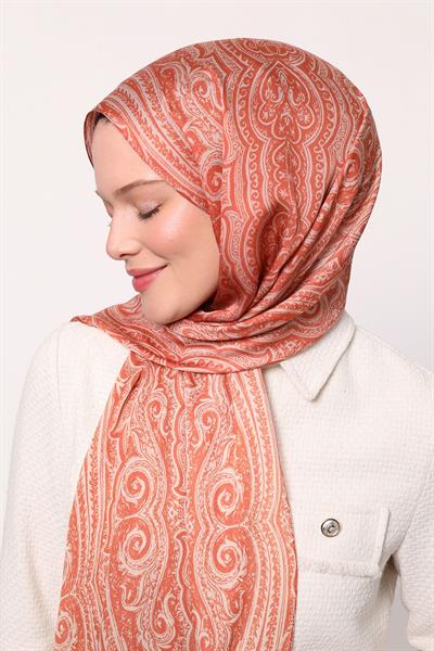 Hint İpeği Şal Somon