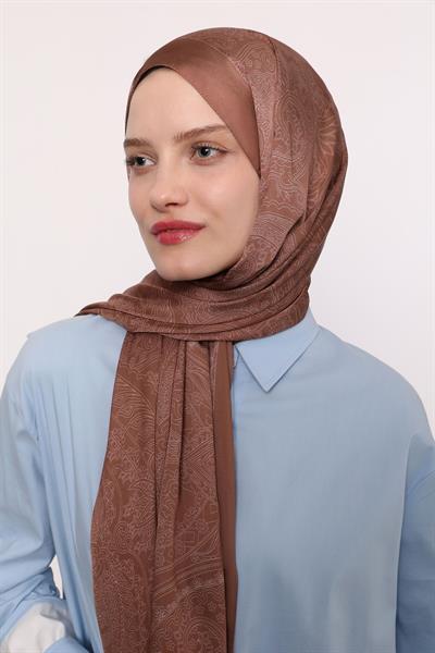Hint İpeği Şal Sütlü Kahve