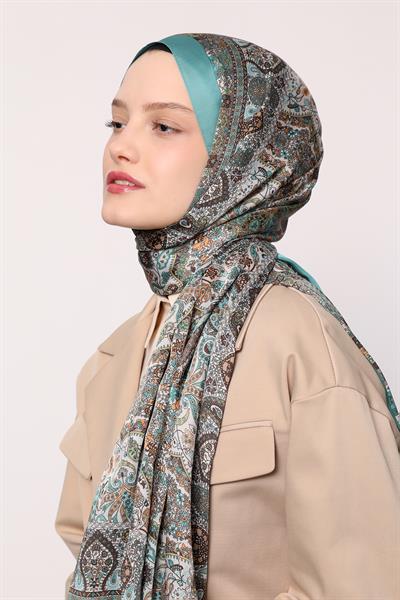 Hint İpeği Şal | Turkuaz