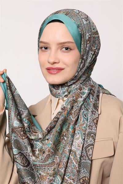 Hint İpeği Şal | Turkuaz