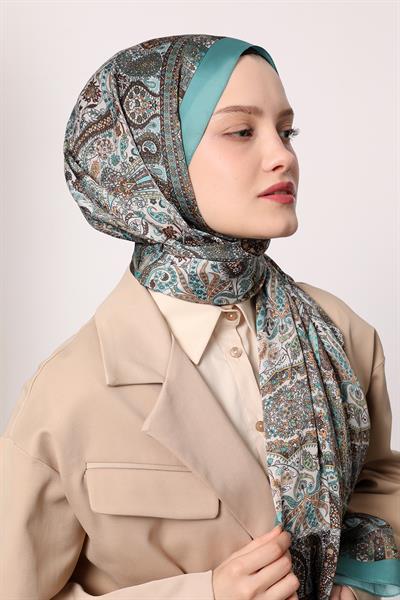 Hint İpeği Şal | Turkuaz