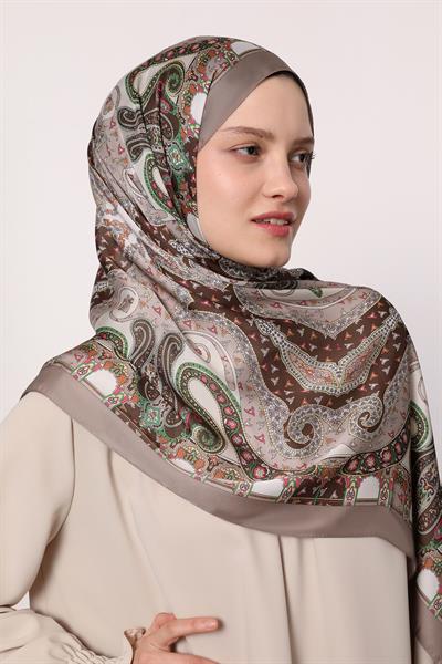 Hint İpeği Şal Vizon