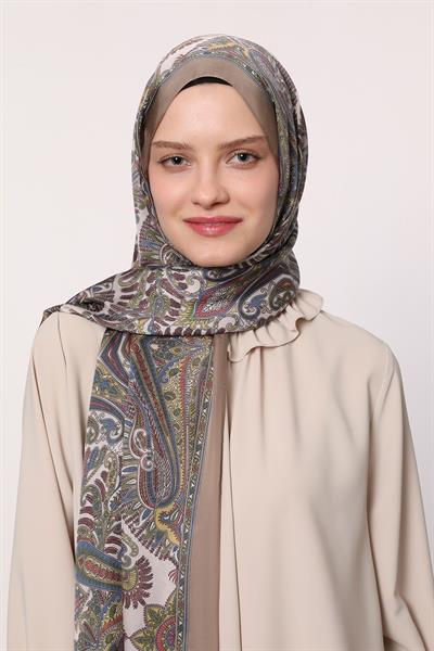 Hint İpeği Şal Vizon