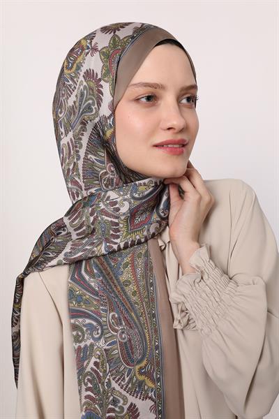 Hint İpeği Şal Vizon