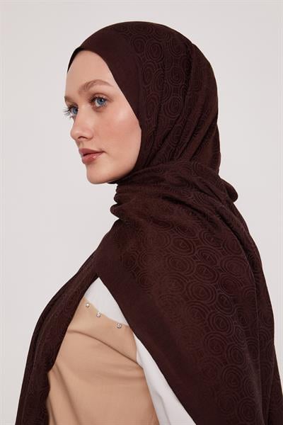 Lyocell Naia Jakarlı Şal | Acı Kahve